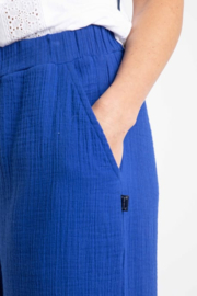 Weird Fish Zelaya Double Cloth Wide Leg Trousers - Mazarine Blue