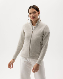 Holebrook Claire Fullzip WP Gebreide winddichte trui van wolmix -  Light Grey Melange