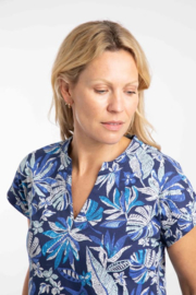 Weird Fish Suffolks Organic Cotton Printed Jersey Dress - Blue Indigo