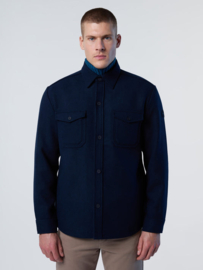 North Sails Flannel shirt with elbow patches - Navy Blue