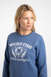 Weird Fish Aurora Graphic Crew Neck Sweatshirt - Faded Blue