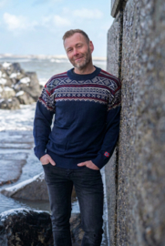 Arctic Circle Noorse Sweater - 100% merino wol -  navy