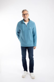 A Weird Fish Cruiser 1/4 Zip Eco Macaroni Sweatshirt - Bluebird