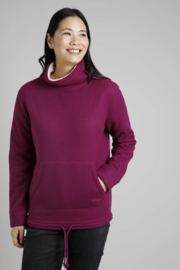 Weird Fish SYCAMORE Eco Bonded Waffle Popover Sweat - Purple Wine