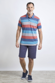 Weird Fish FILMORE Slub Pique Stripe Polo - Dark Blue SS22