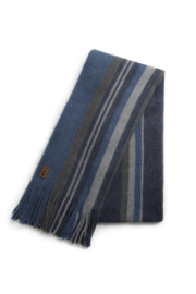 Weird Fish HARTFORD Eco Stripe Scarf - Ensign Blue