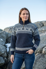 Norwool Noorse Trui - 100% pure nieuwe wol - donkerblauw (uniseks)