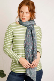 Weird Fish Alverton Eco Printed Scarf - Navy