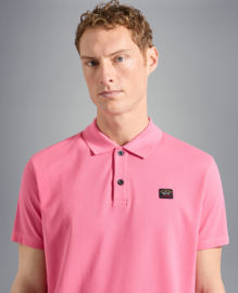 Paul & Shark Cotton Piqué Poloshirt with iconic badge - pink