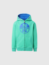 North Sails Hoodie Full Zip Sweatshirt  w Graphic - Garden Green