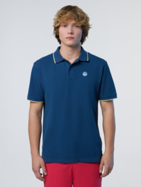 North Sails Polo SS Collar W/Striped in Contrast - Dark Denim