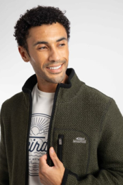 Weird Fish Arnott Full Zip Lined Macaroni Jacket - Deep Lichen Green