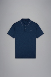 Paul & Shark Cotton Piqué Poloshirt with Shark Badge - Navy