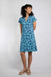 Weird Fish Suffolks Organic Cotton Printed Jersey Dress - Aquamarine