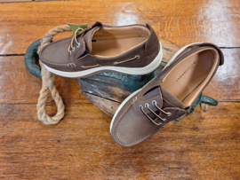 Sommerset Somerton Leather Boat Shoe Slip in / Instapper - Dark Brown