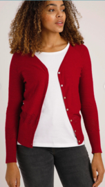 Weird Fish Curran Lightweight Slub Cardigan - Garnet