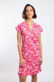 Weird Fish Suffolks Organic Cotton Printed Jersey Dress - Hot Pink