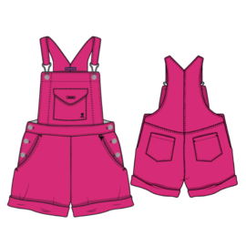 Mousqueton - FLAVEN - Dungaree Tuinbroekje short - Fuchsia