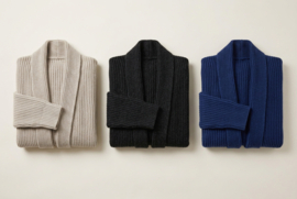 Emerald Myre Wool CARDIGAN lang 100% wollen vest - Blue