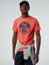 North Sails SS T-Shirt with Graphic  - Spiced Coral