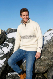 Norwool Windstopper  Sweater - 100% pure nieuwe wol - ecru (uniseks)