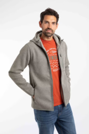 Weird Fish LOCKIE  Full Zip Bonded Fleece - Limestone