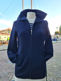 Saint James Quai Full Zip Sweater Wool - Navy