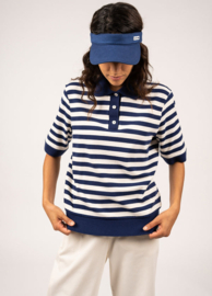 X Saint-James Carola gestreept Polo-Shirt - Indigo/Craie