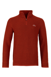 Weird Fish STERN 1/4 zip Classic Macaroni - Brick Red