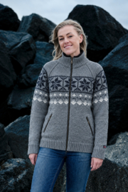 Norwool Noors Vest met Rits - 100% pure nieuwe wol - grijs
