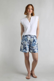 Weird Fish Aloha Linen Rich Printed Shorts - Estate blue