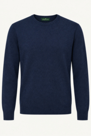 Emerald Style wollen trui met ronde hals uit 100% nieuwe lamswol - Navy Night