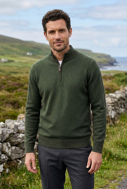 Emerald Style 100% lamswollen trui met 1/4 rits - Barbour Green