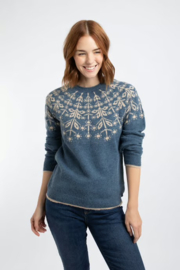 Weird Fish Miska Fair Isle Jumper - Navy