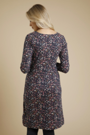 Weird Fish Delray Long Sleeve Dress - Navy 