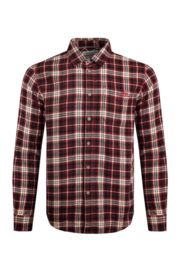 Weird Fish BROXTON Organic LS Herringbone Check Shirt - Foxberry