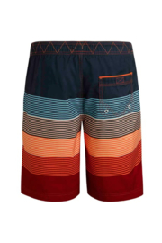 Weird Fish Lucknow Striped Board Shorts - Mango