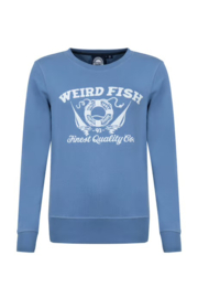 Weird Fish Aurora Graphic Crew Neck Sweatshirt - Faded Blue