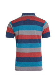 Weird Fish FILMORE Slub Pique Stripe Polo - Dark Blue SS22