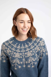 Weird Fish Miska Fair Isle Jumper - Navy