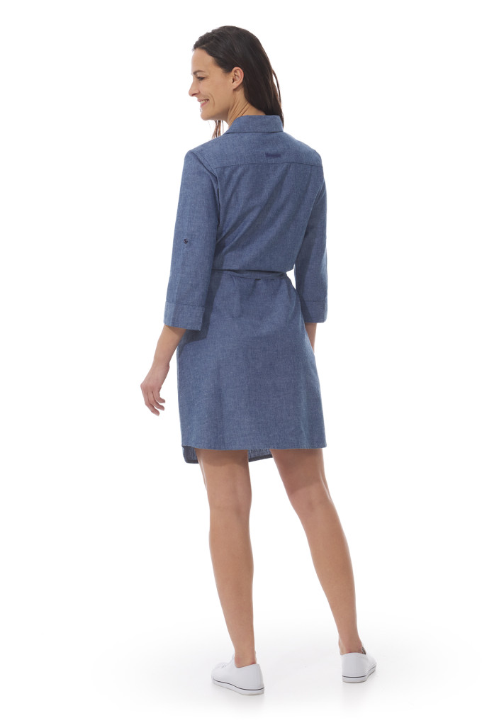 Mousqueton Lannilis Gestreept Chambray Overhemdjurk - Marine