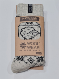 Woolwear Sokken (80% wool) Flag of woolwear - Ecru/Black/Sheep