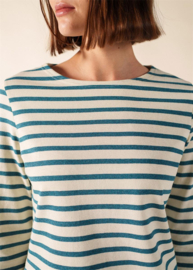 Saint James Meridame II Breton Striped shirt - Ecru/Celest Chin