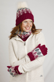 Viven Eco Fair Isle Snood, Hat And Glove Set - Winter Berry