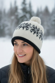 Noorse Muts - Snowflake - Ecru/Antracite