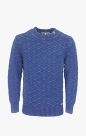 Piece Of Blue Heavy Knitted Round-neck Pullover - Dark Indigo Blue