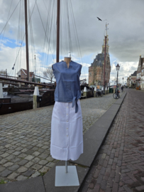 Mousqueton Lostenn lange linnen rok - blanc