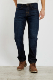 Weird Fish Barrow Organic Classic Denim Jeans Long - Dark Denim