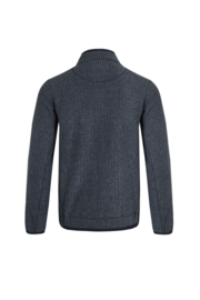 Weird Fish Rossten Eco Full Zip Grid Fleece - Navy