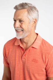 Weird Fish Indy Garment Dyed Polo - Dark Coral